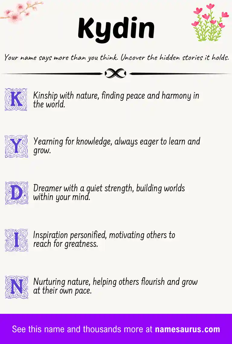 Acrostic poem about Kydin.