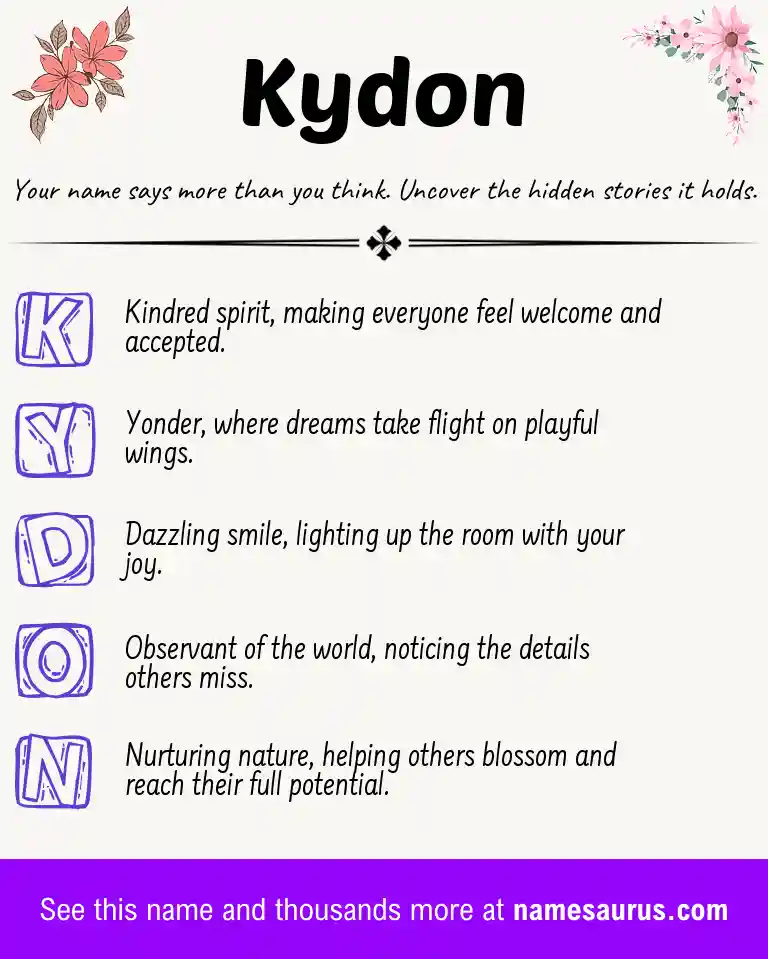 Acrostic poem about Kydon.