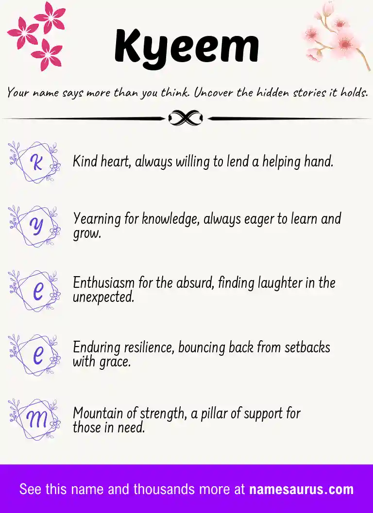 Acrostic poem about Kyeem.