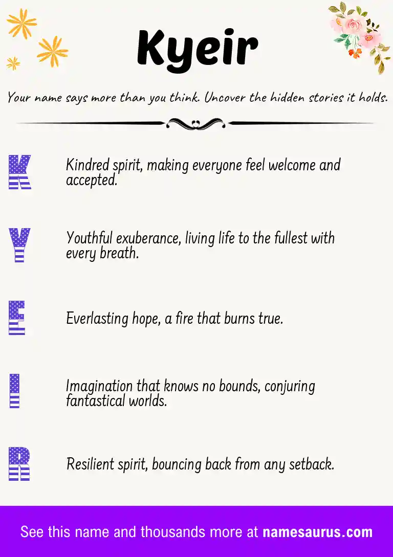 Acrostic poem about Kyeir.