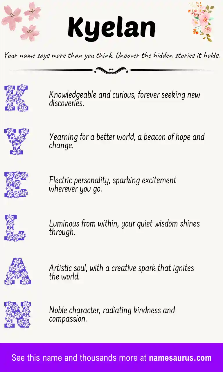 Acrostic poem about Kyelan.