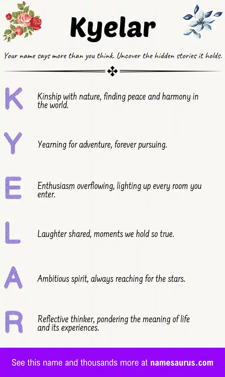 Acrostic poem about Kyelar.