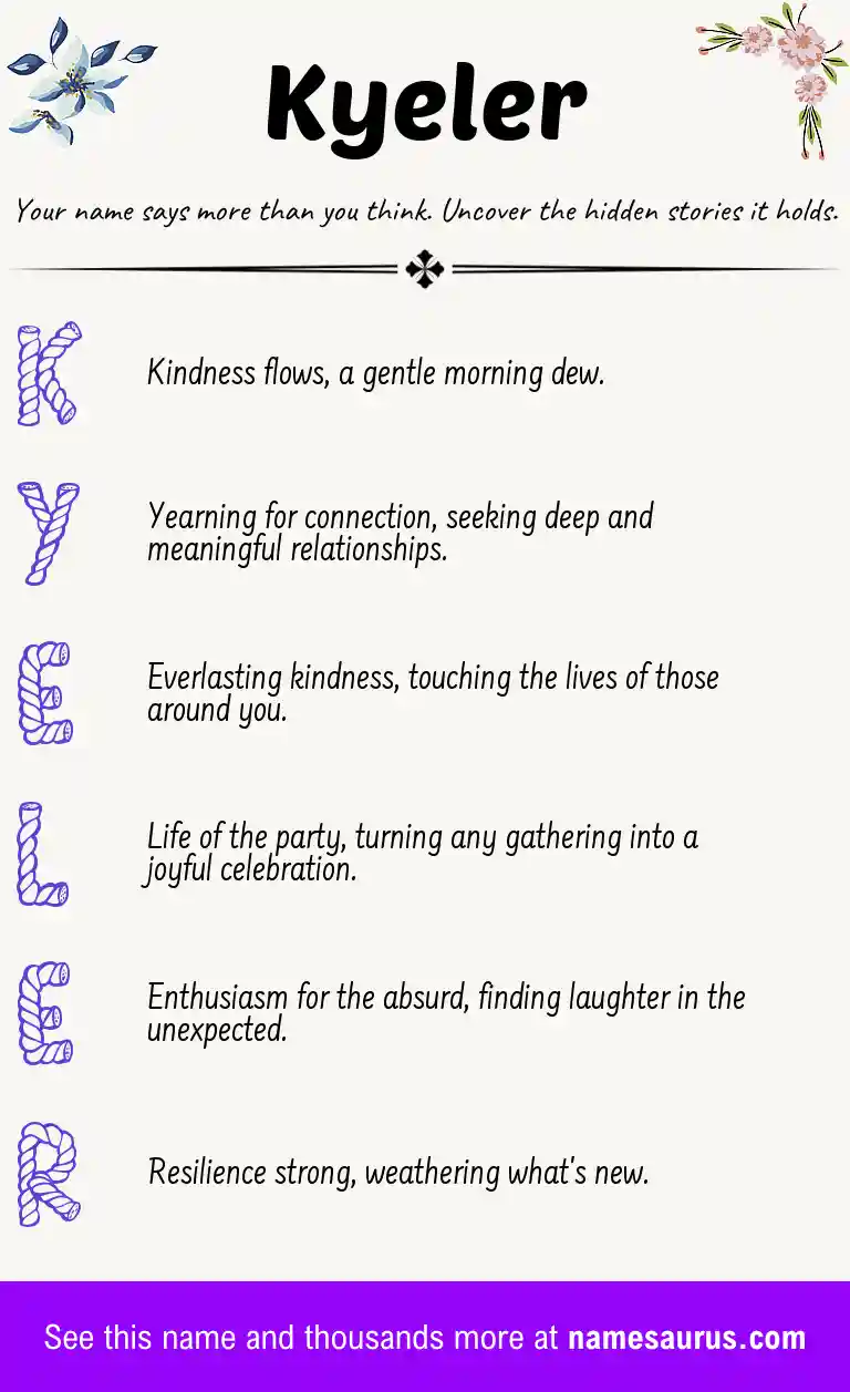 Acrostic poem about Kyeler.