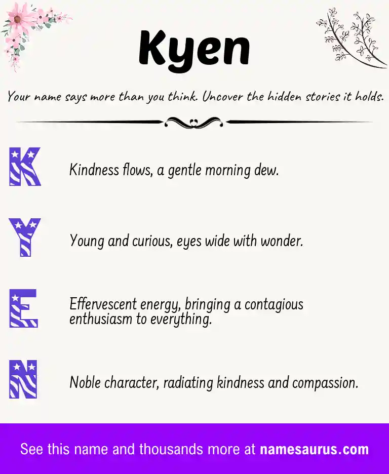 Acrostic poem about Kyen.