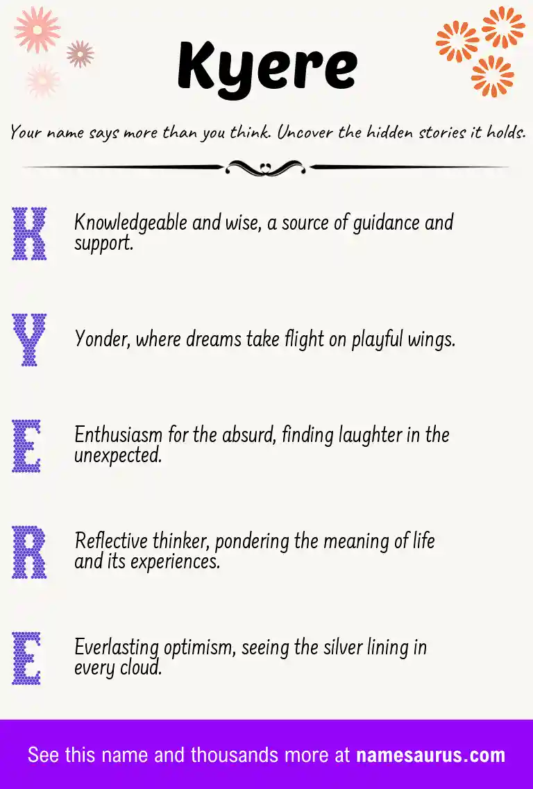 Acrostic poem about Kyere.