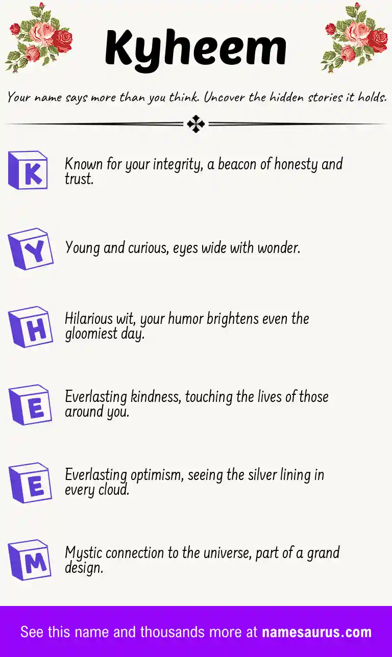 Acrostic poem about Kyheem.