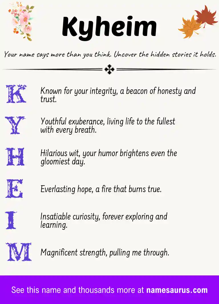 Acrostic poem about Kyheim.
