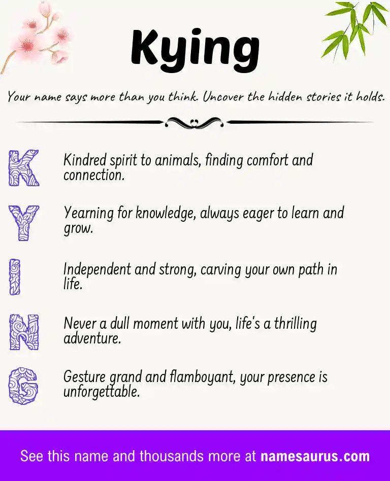 Acrostic poem about Kying.
