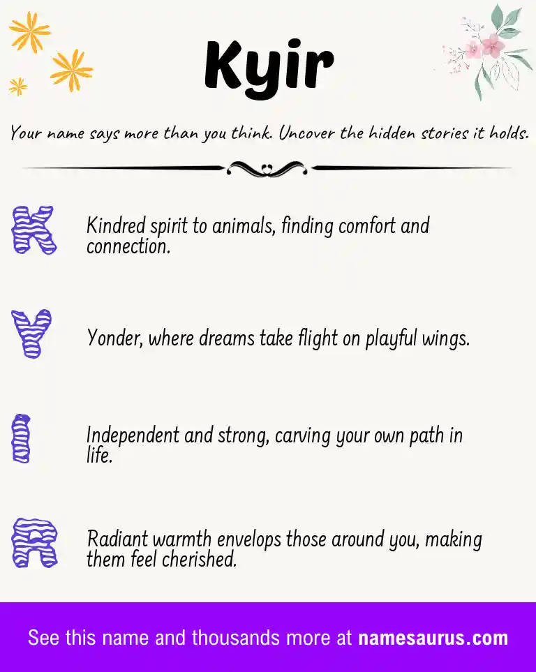 Acrostic poem about Kyir.