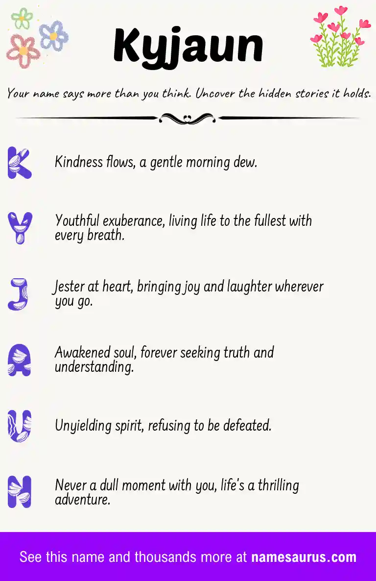 Acrostic poem about Kyjaun.