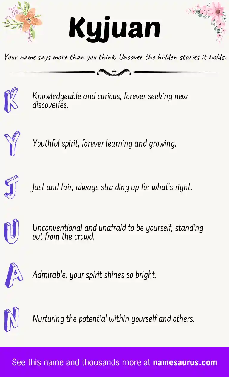 Acrostic poem about Kyjuan.