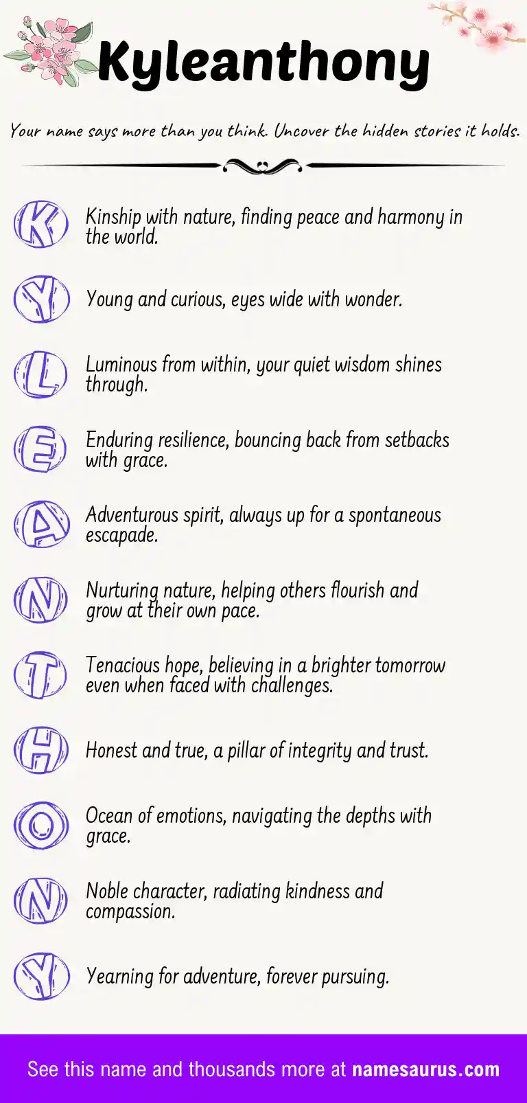Acrostic poem about Kyleanthony.