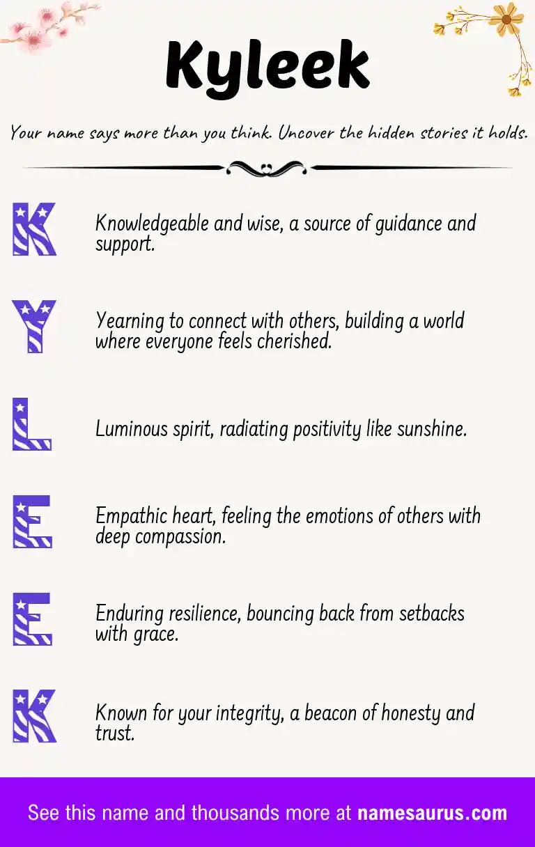 Acrostic poem about Kyleek.