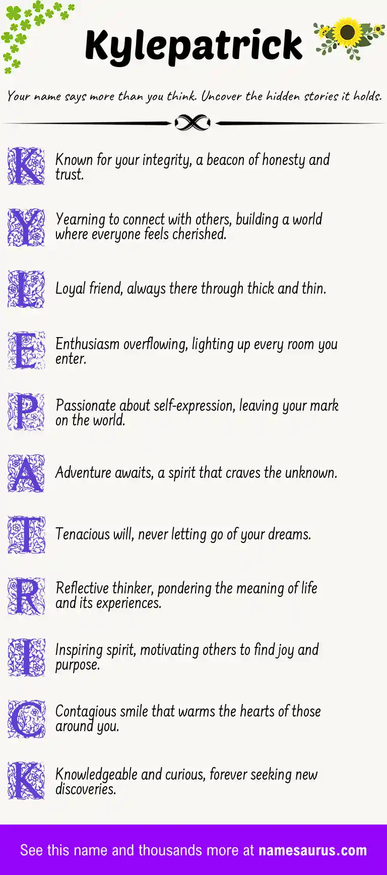 Acrostic poem about Kylepatrick.