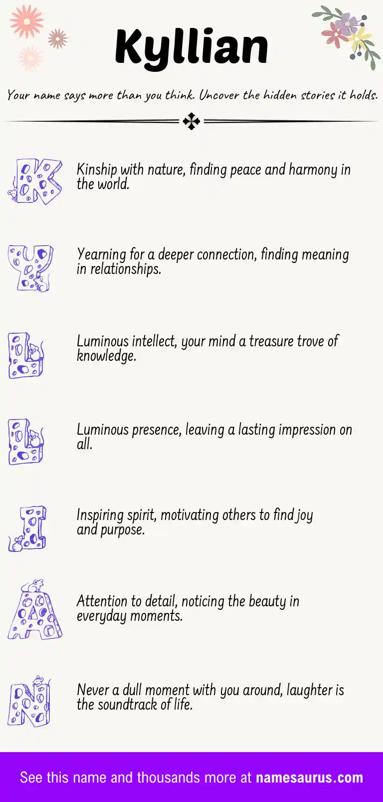 Acrostic poem about Kyllian.