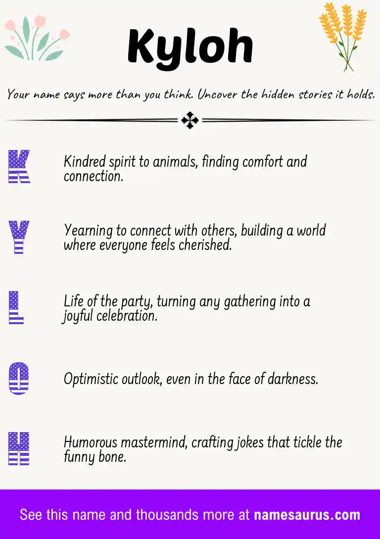 Acrostic poem about Kyloh.