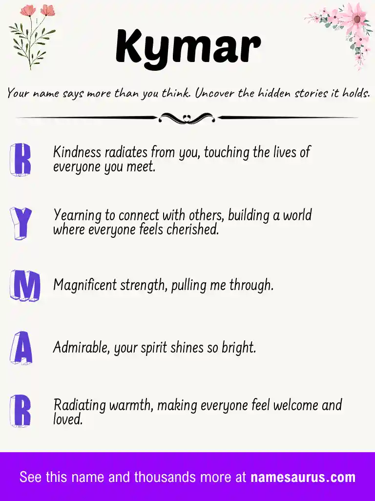 Acrostic poem about Kymar.