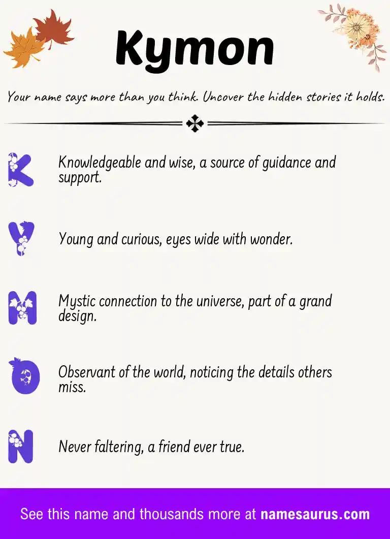 Acrostic poem about Kymon.