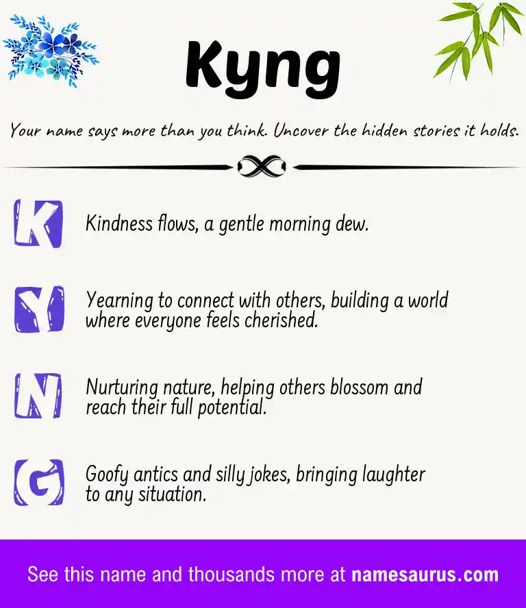 Acrostic poem about Kyng.