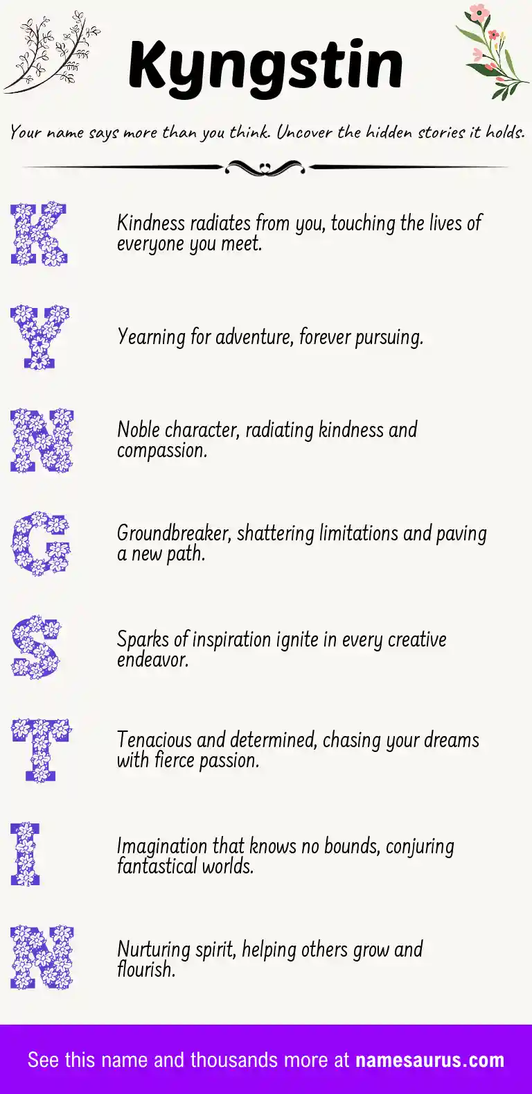 Acrostic poem about Kyngstin.