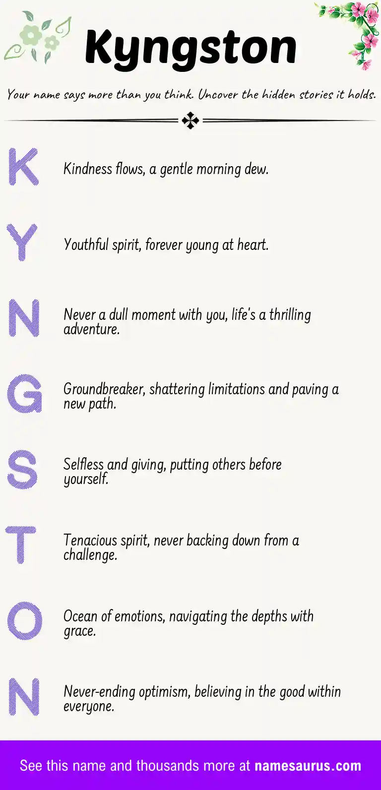 Acrostic poem about Kyngston.