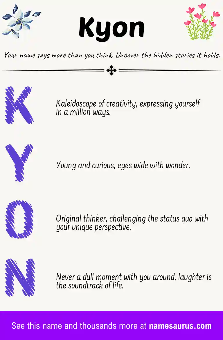 Acrostic poem about Kyon.
