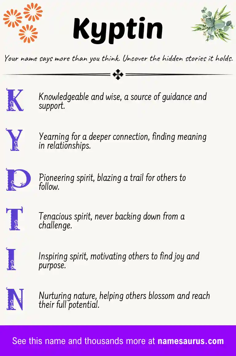 Acrostic poem about Kyptin.