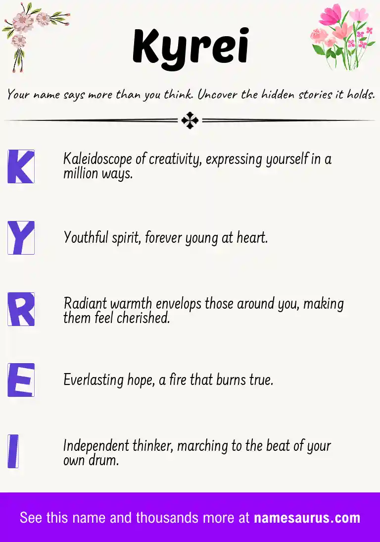 Acrostic poem about Kyrei.