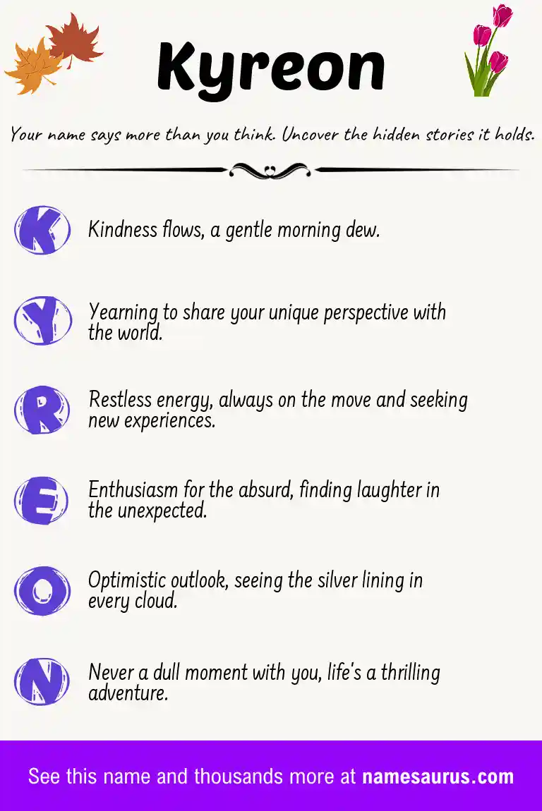 Acrostic poem about Kyreon.