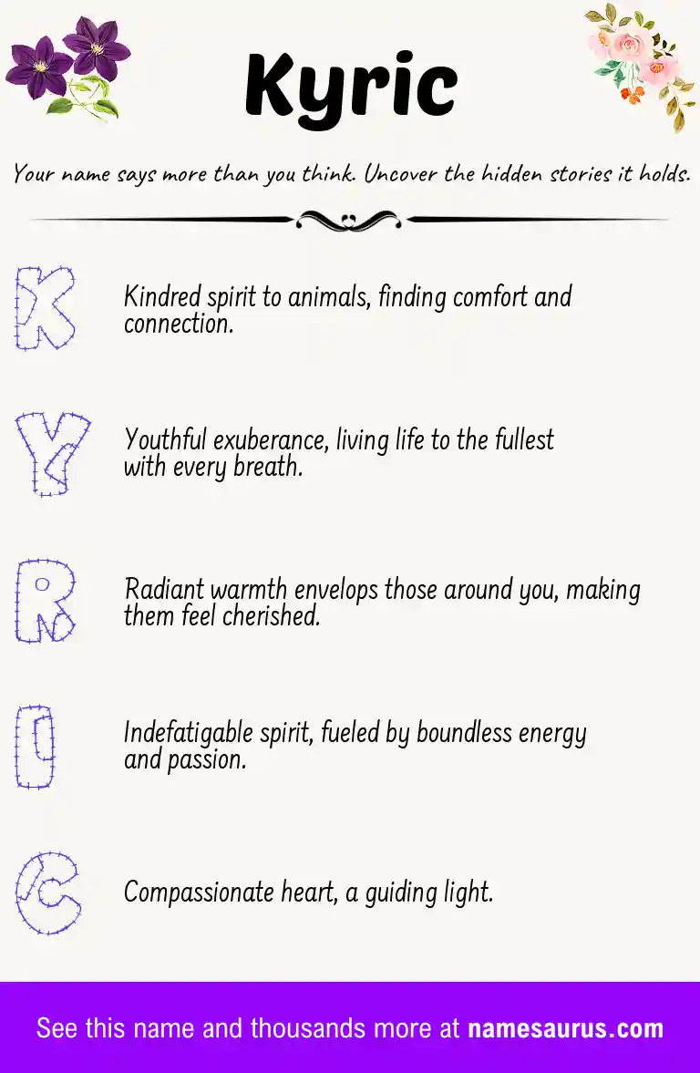 Acrostic poem about Kyric.