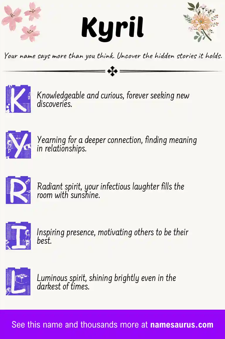 Acrostic poem about Kyril.