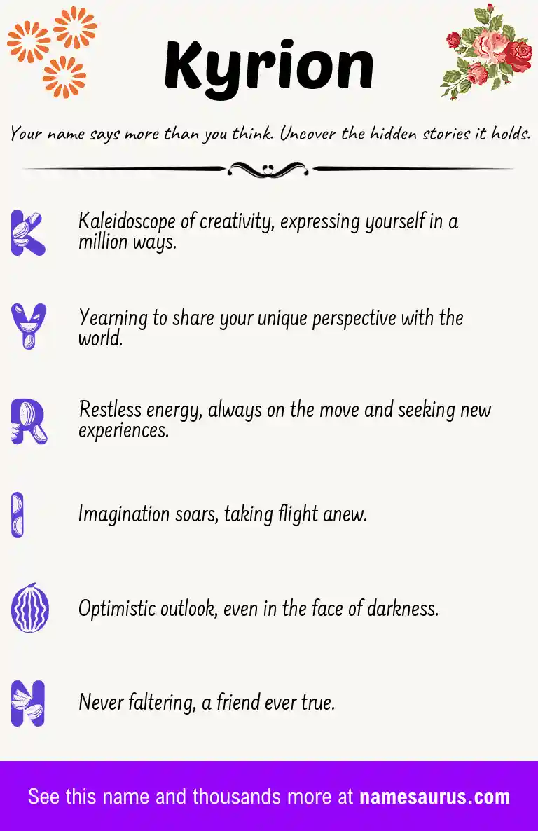 Acrostic poem about Kyrion.