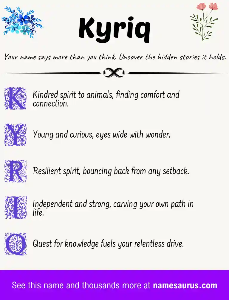 Acrostic poem about Kyriq.