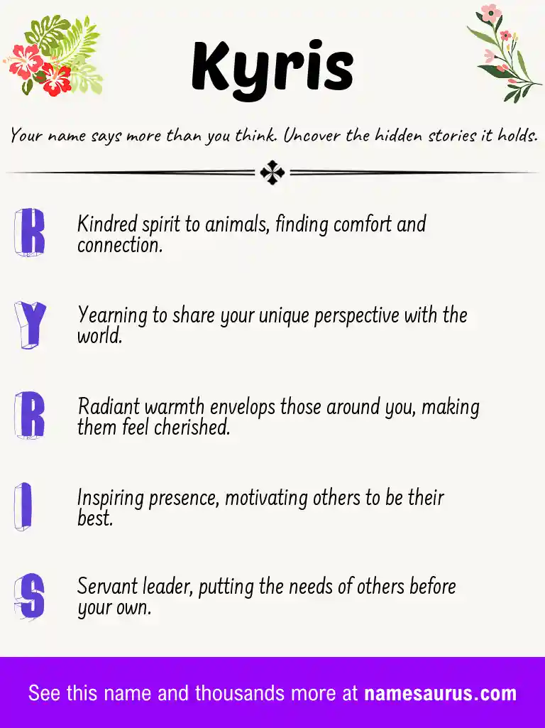 Acrostic poem about Kyris.
