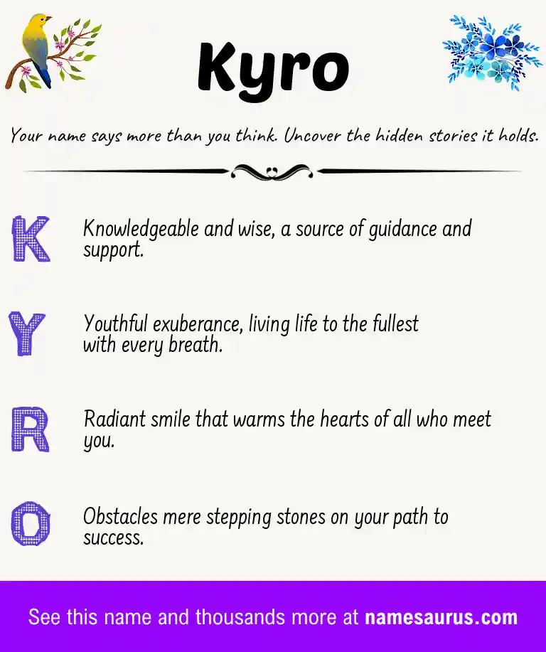 Acrostic poem about Kyro.