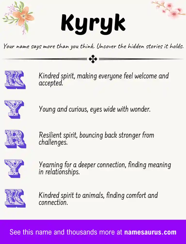 Acrostic poem about Kyryk.