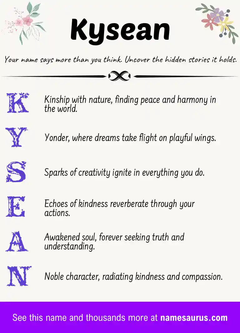 Acrostic poem about Kysean.
