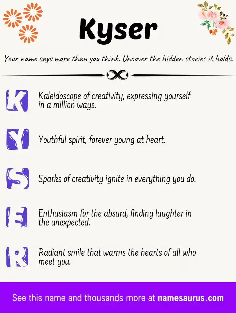 Acrostic poem about Kyser.