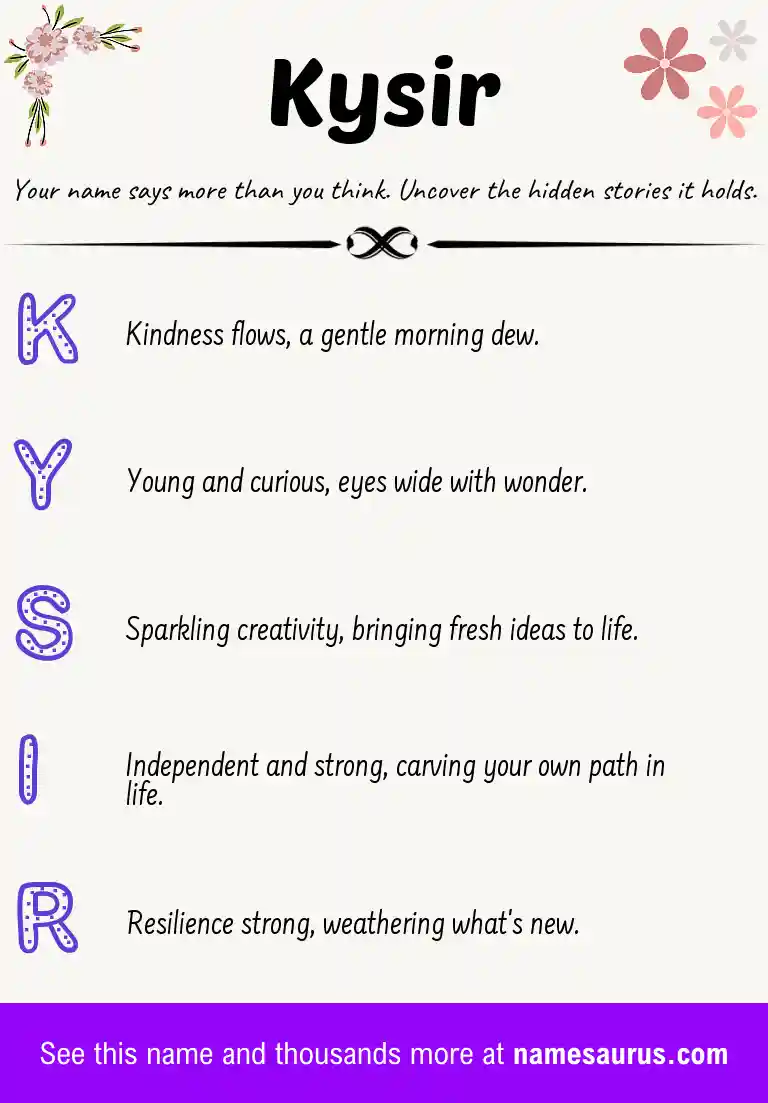 Acrostic poem about Kysir.