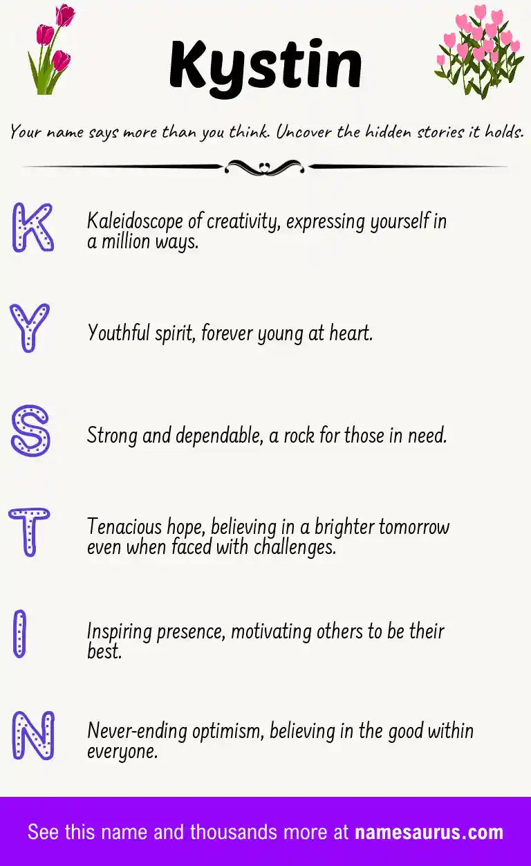 Acrostic poem about Kystin.