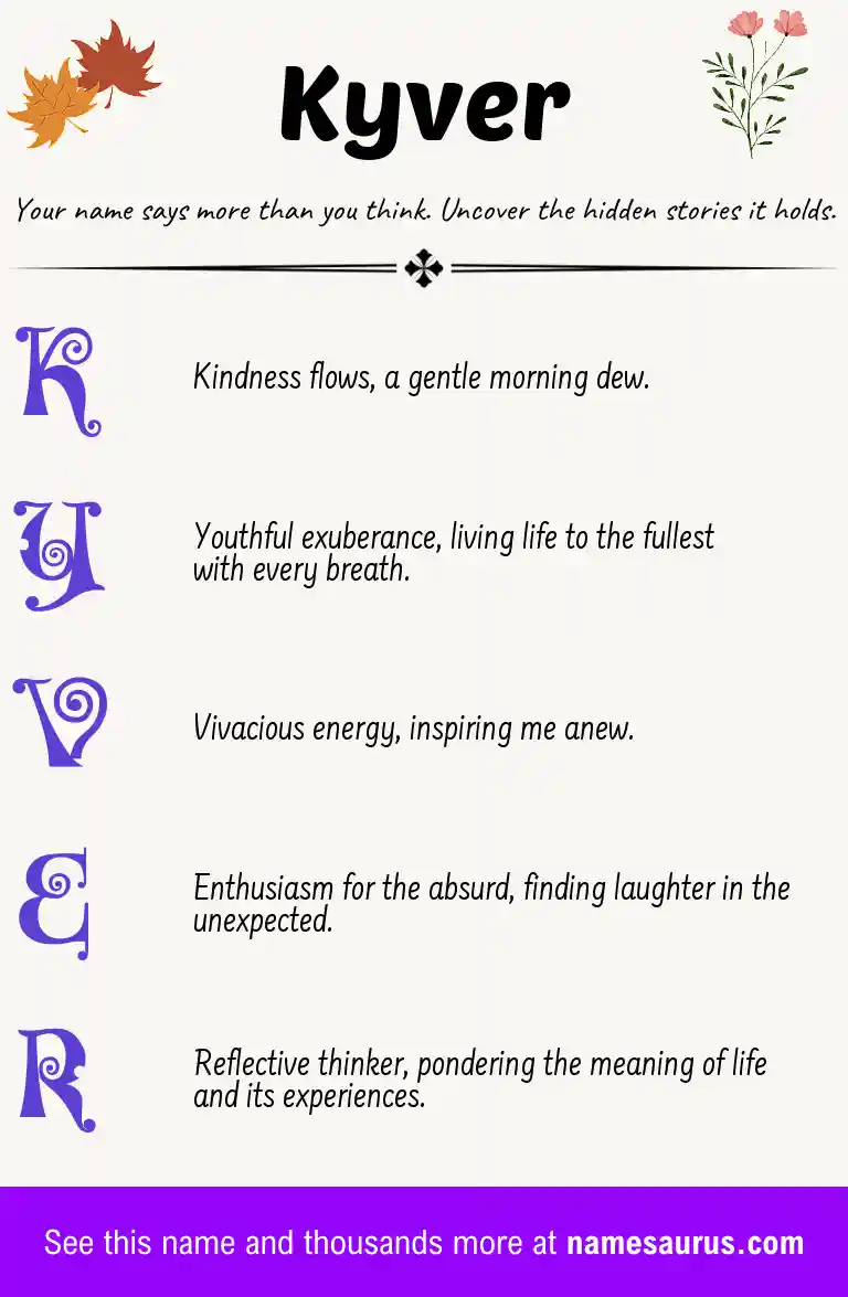 Acrostic poem about Kyver.