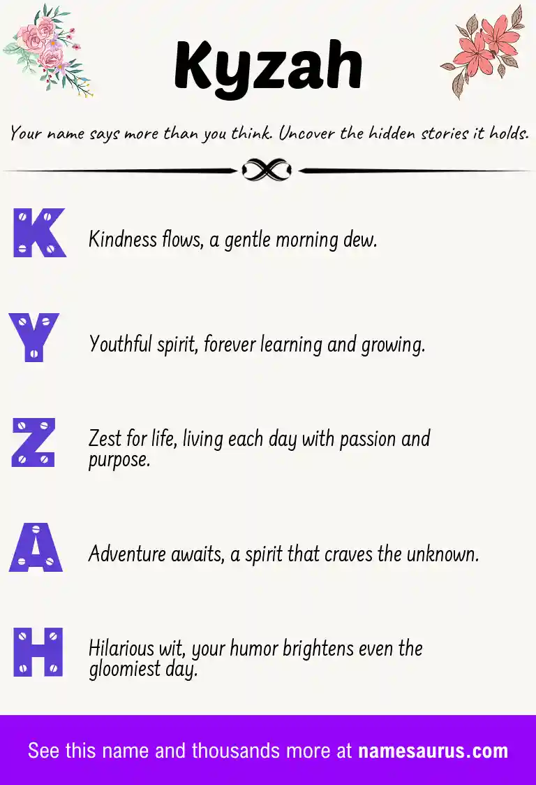 Acrostic poem about Kyzah.