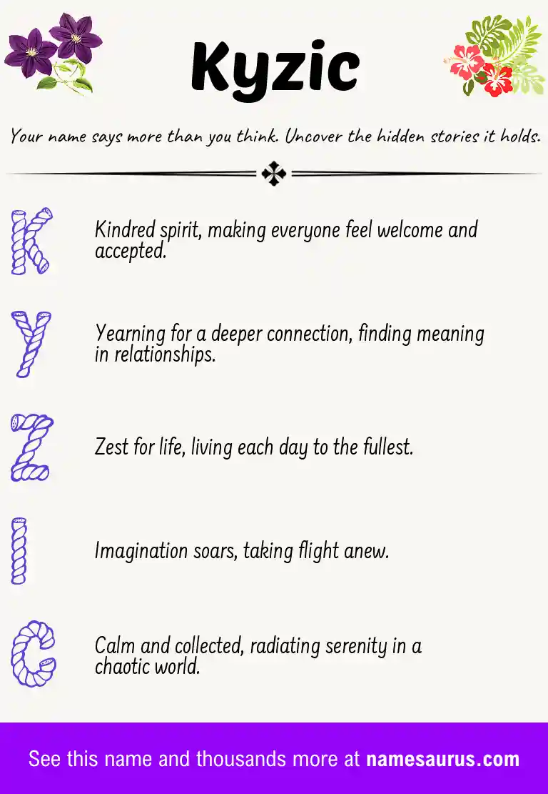Acrostic poem about Kyzic.