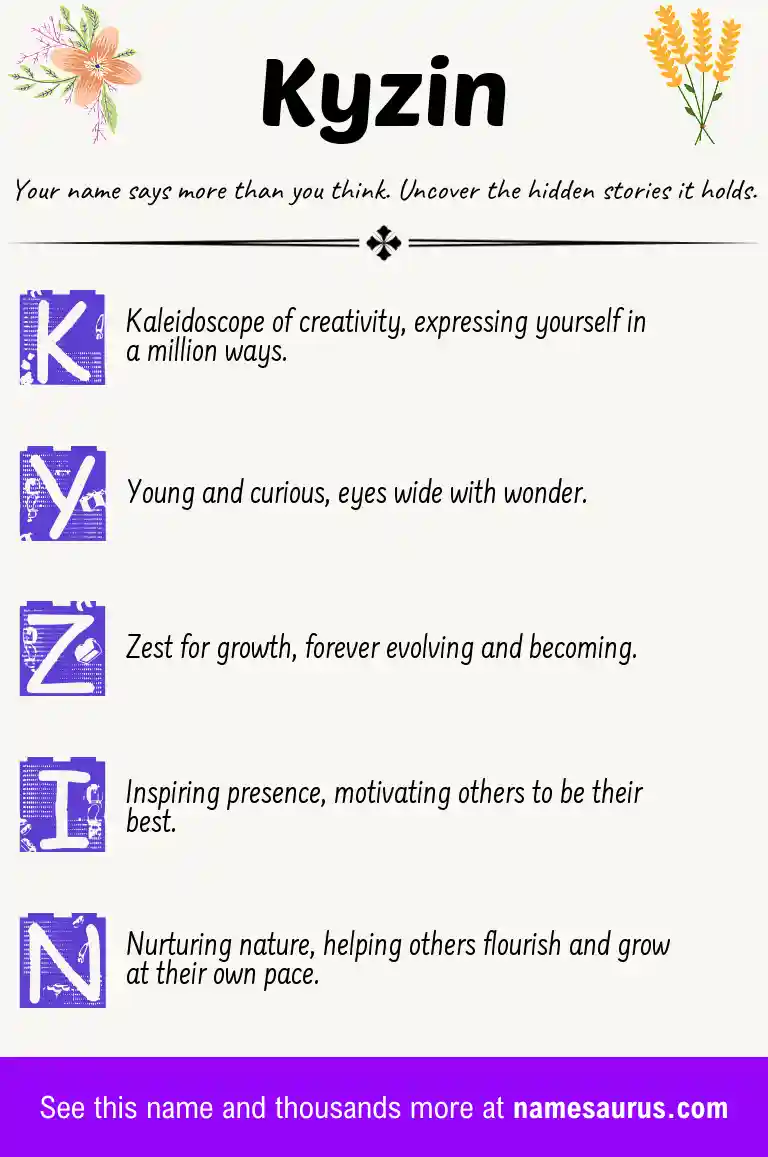 Acrostic poem about Kyzin.