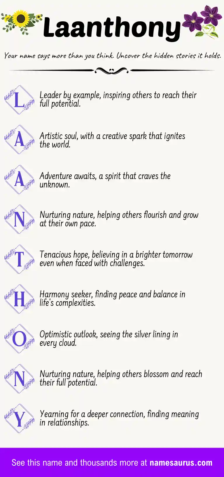 Acrostic poem about Laanthony.