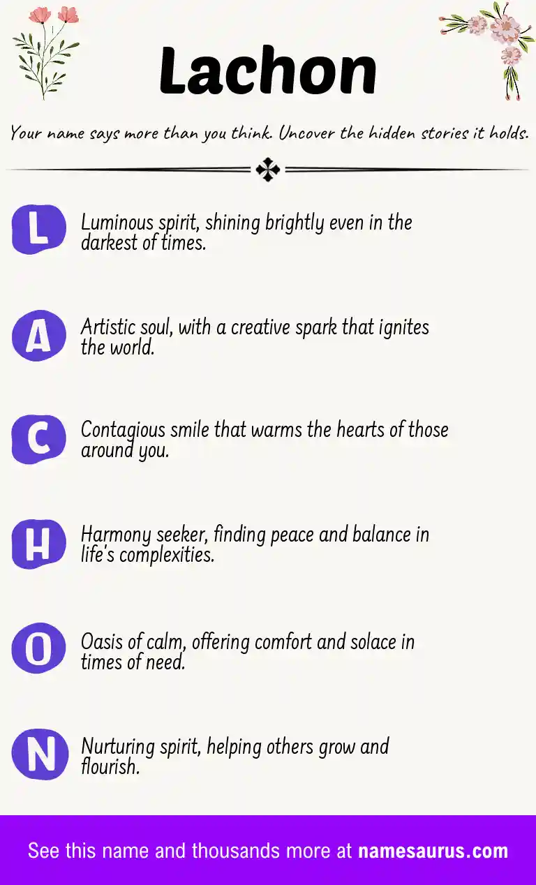 Acrostic poem about Lachon.