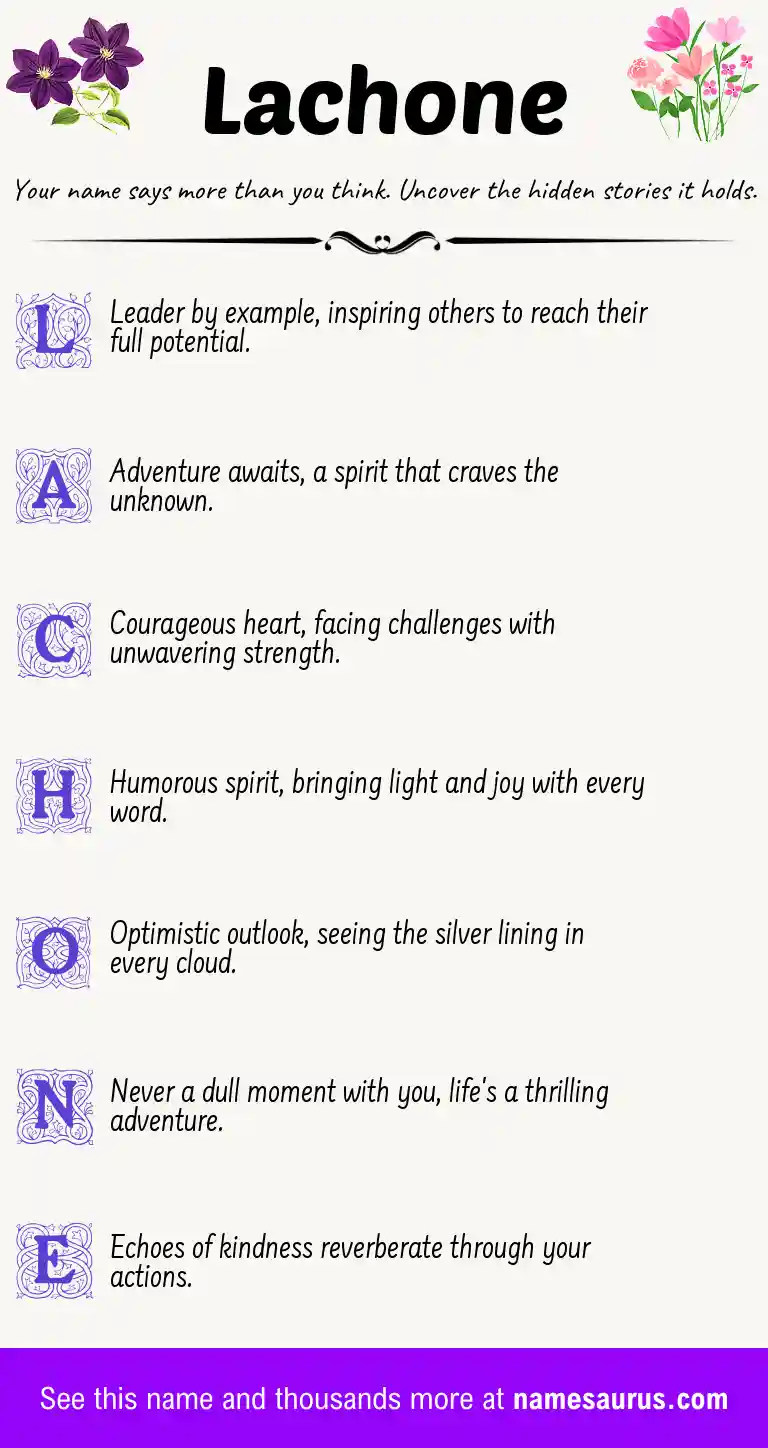 Acrostic poem about Lachone.