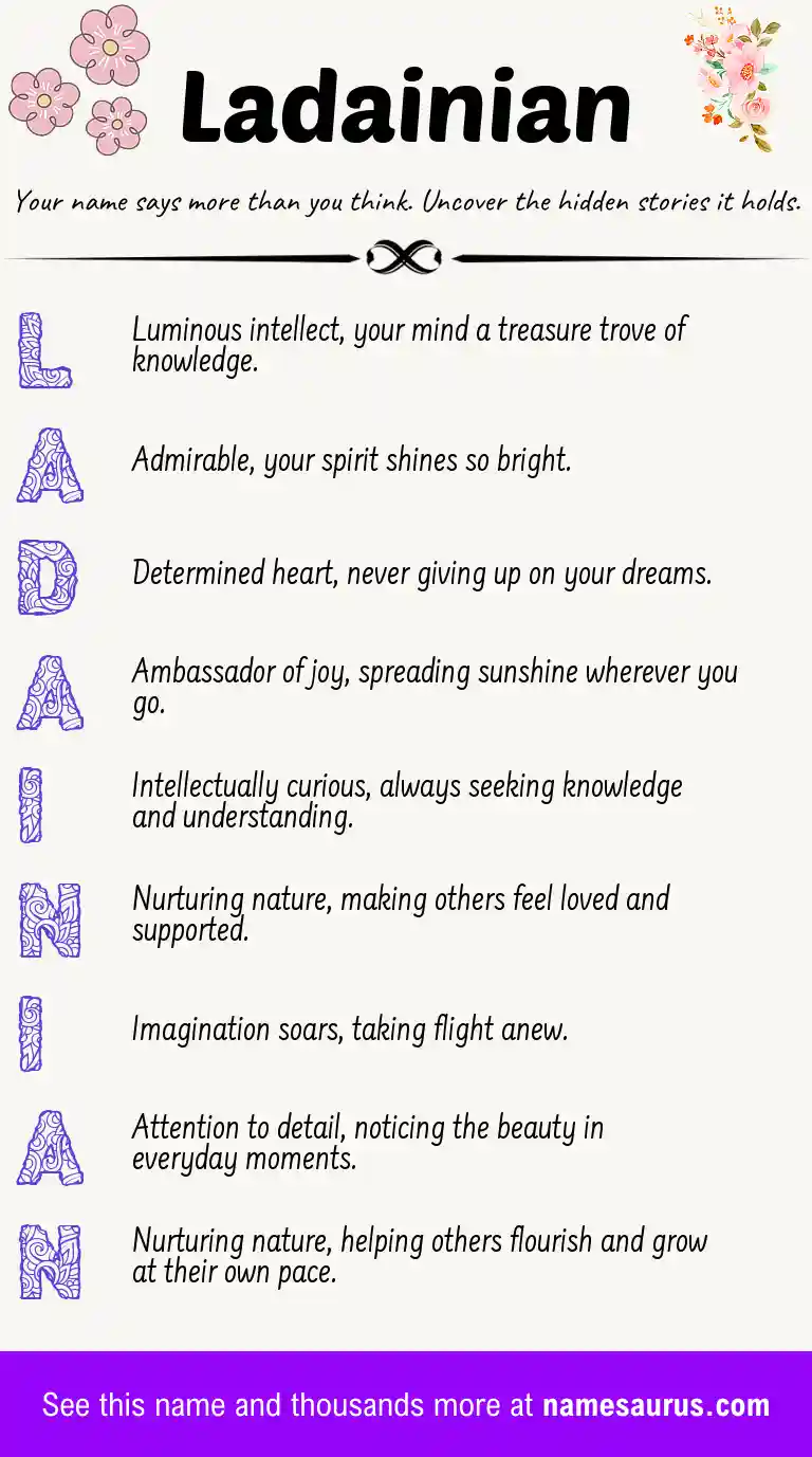 Acrostic poem about Ladainian.