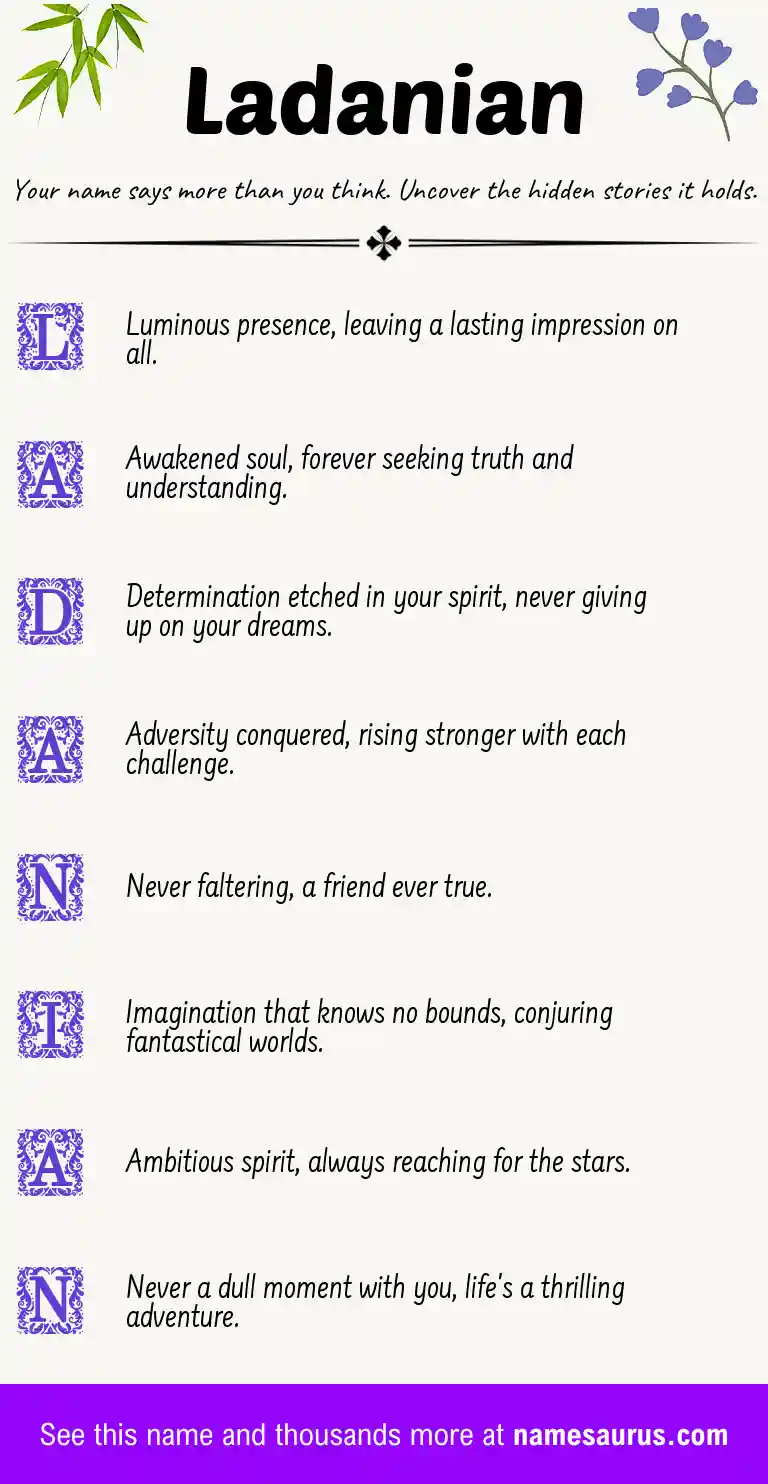 Acrostic poem about Ladanian.