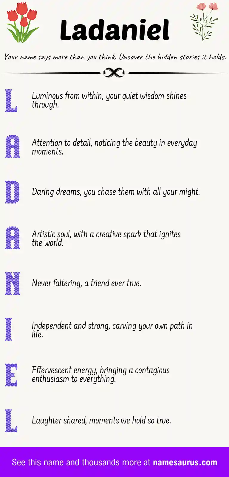 Acrostic poem about Ladaniel.